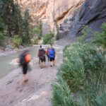 Hiking into the Narrows. Zion National Park, Utah