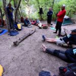 Group discussion in camp. The Narrows, Zion National Park, Utah